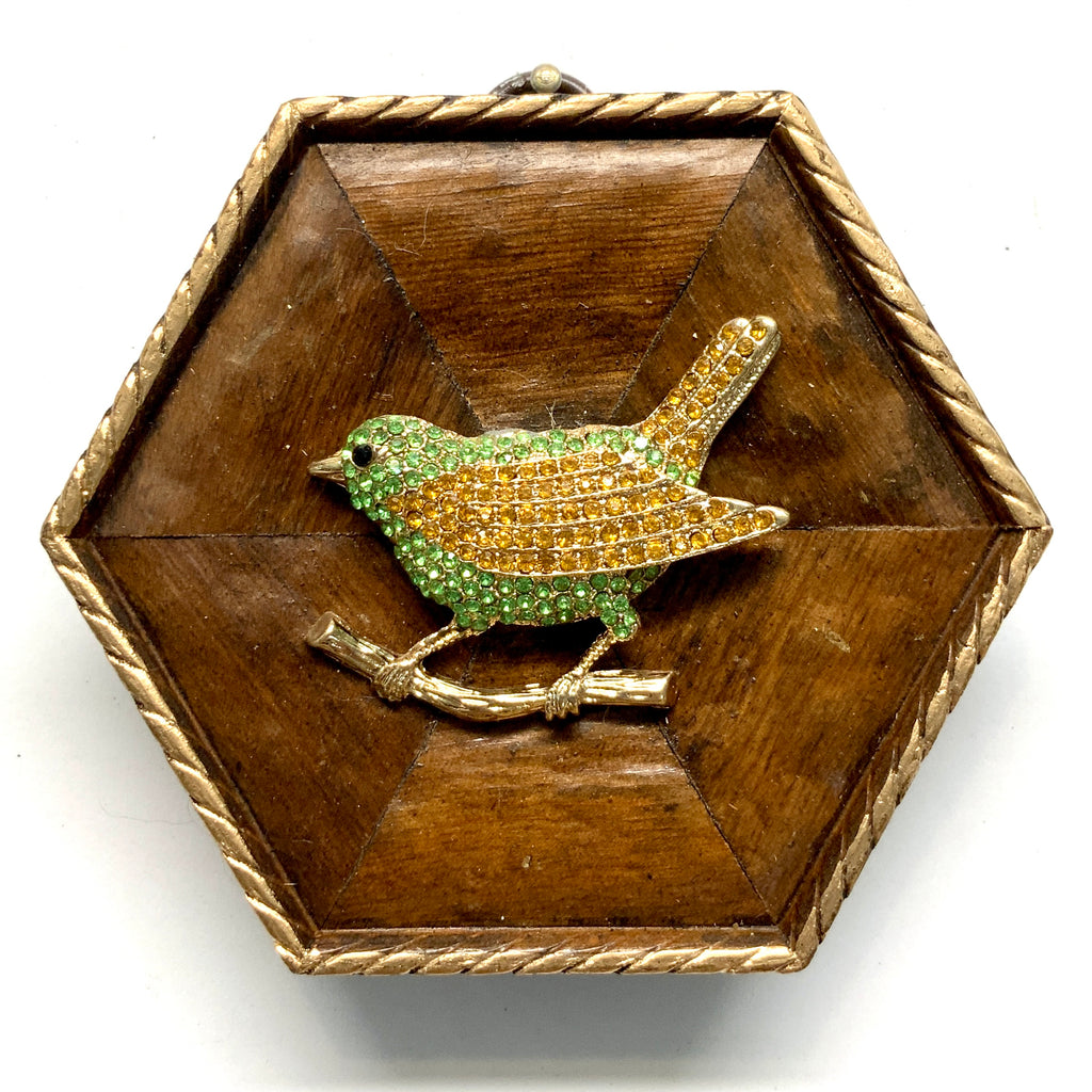 Wooden Frame with Sparkle Bird (3.75 ” wide)