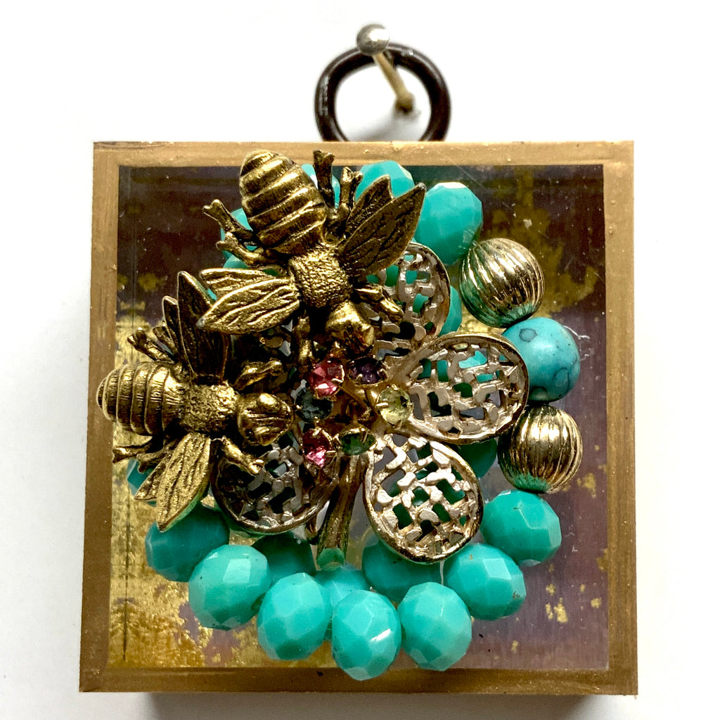 Acrylic Frame with Napoleonic Bees on Necklace / Slight Imperfections (2