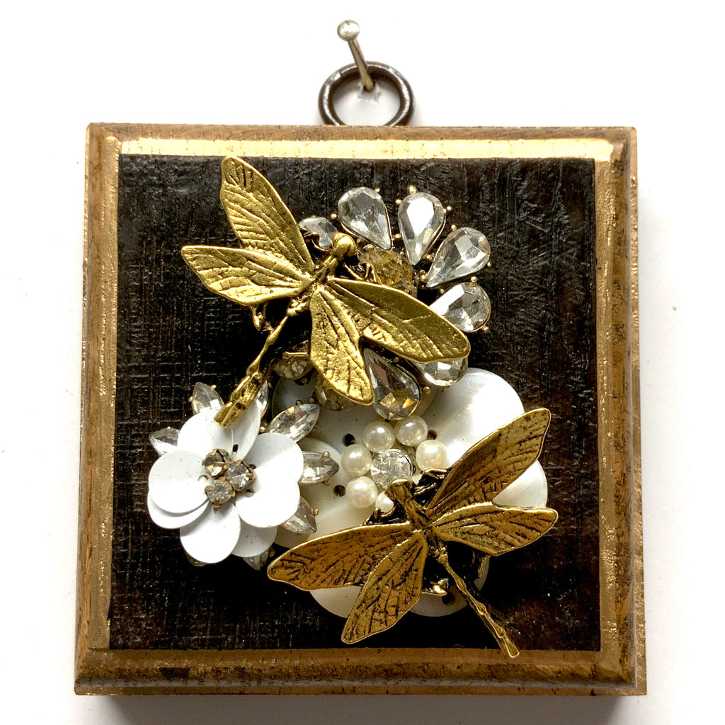 Bourbon Barrel Frame with Dragonflies on Brooch (3.25