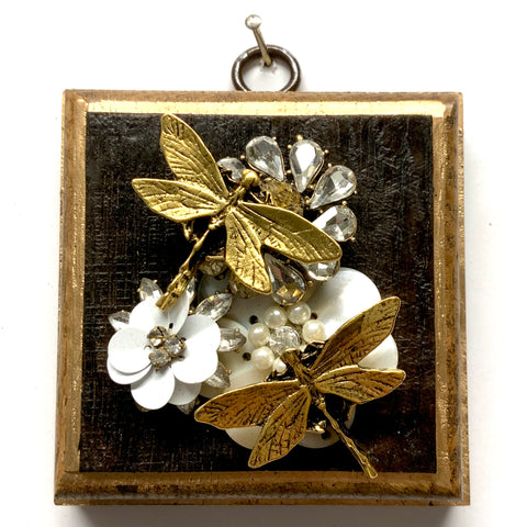 Bourbon Barrel Frame with Dragonflies on Brooch (3.25