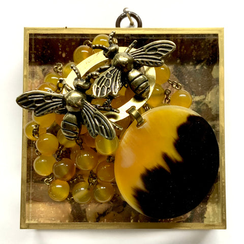 Acrylic Frame with Bees on Necklace / Slight Imperfections (4