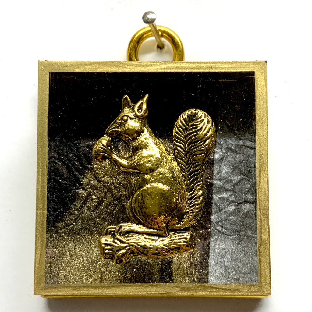 Acrylic Frame with Squirrel on Marbled Paper / Slight Imperfections (2
