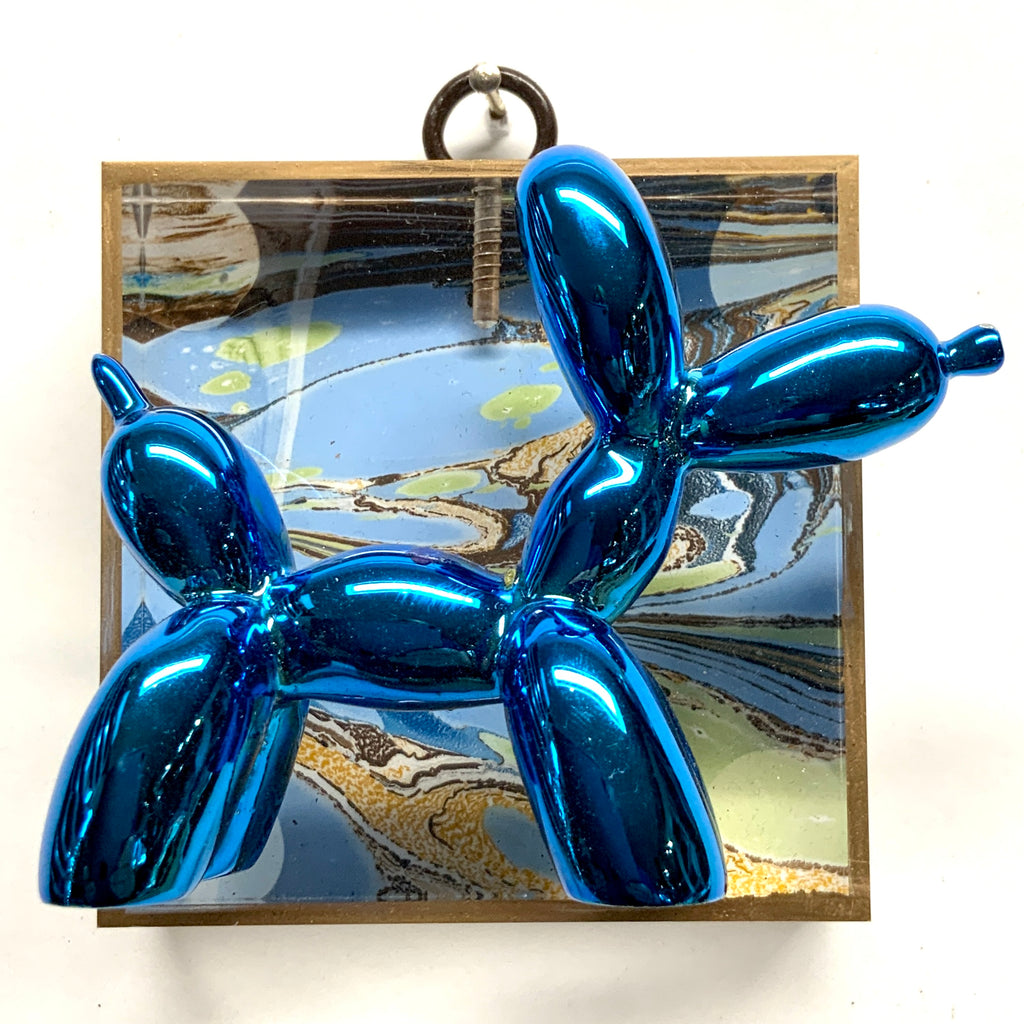 Acrylic Frame with Balloon Dog on Marbled Paper / Slight Imperfections (3