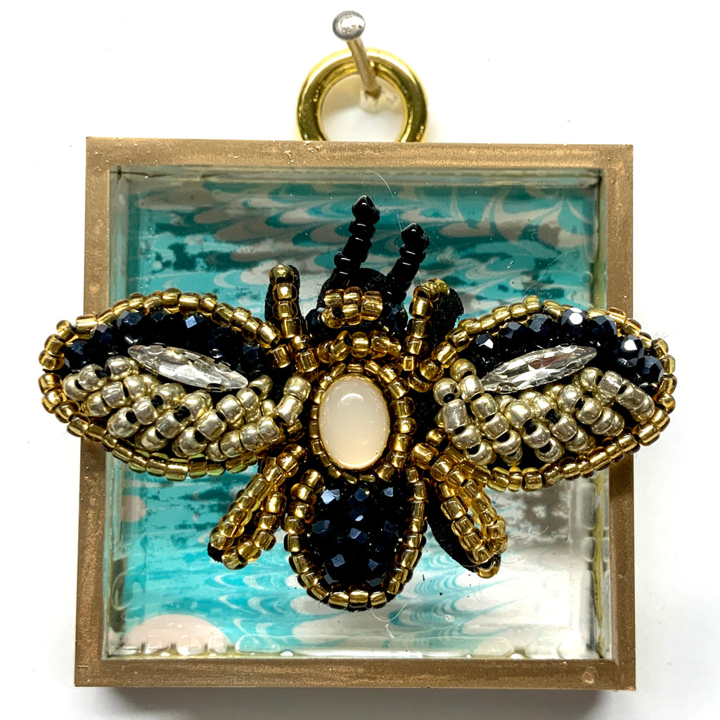 Acrylic Frame with Beaded Bee / Slight Imperfections (2