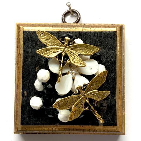 Bourbon Barrel Frame with Dragonflies on Necklace (3.25