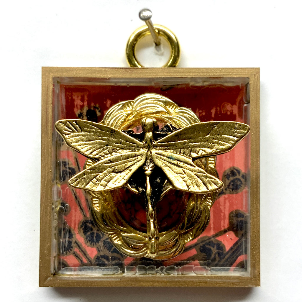 Acrylic Frame with Dragonfly on Brooch / Slight Imperfections (2