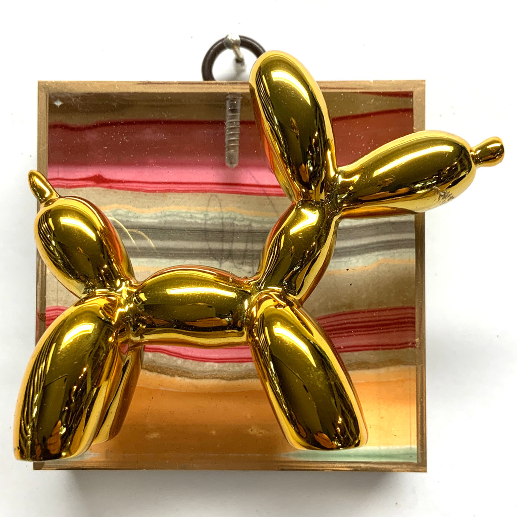 Acrylic Frame with Balloon Dog on Marbled Paper / Slight Imperfections (3