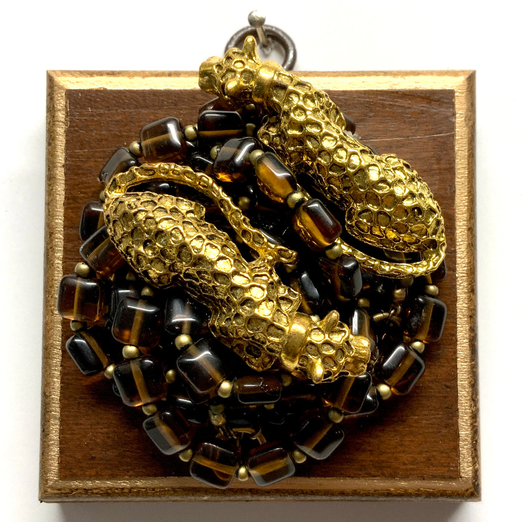 Wooden Frame with Leopards on Necklace (3.25
