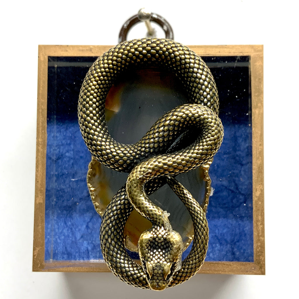 Acrylic Frame with Snake on Agate / Slight Imperfections (2