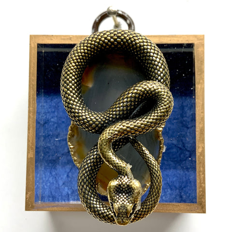 Acrylic Frame with Snake on Agate / Slight Imperfections (2