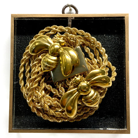 Acrylic Frame with Deco Bees on Necklace / Slight Imperfections (4