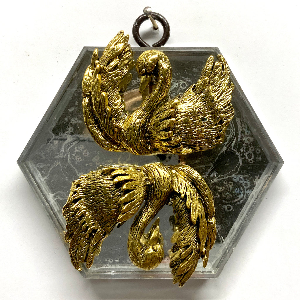 Acrylic Frame with Swans on Mylar / Slight Imperfections (4