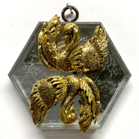 Acrylic Frame with Swans on Mylar / Slight Imperfections (4