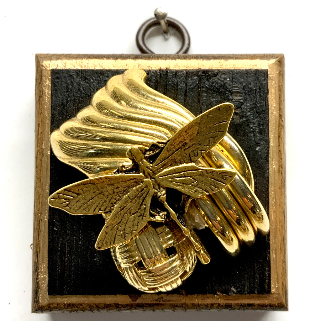 Bourbon Barrel Frame with Dragonfly on Brooch (2.5
