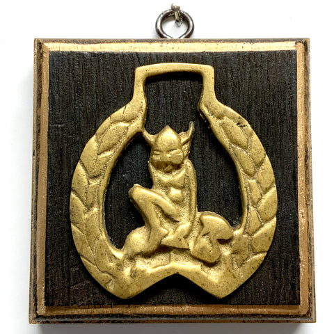 Bourbon Barrel Frame with Horse Brass (4