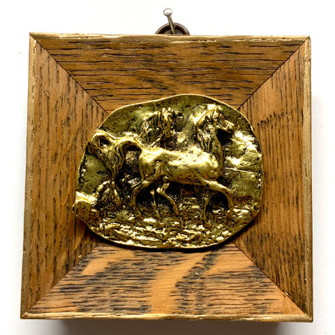 Wooden Frame with Horses (4