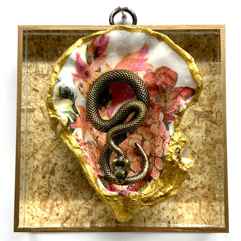 Acrylic Frame with Snake on Oyster Shell / Slight Imperfections (4