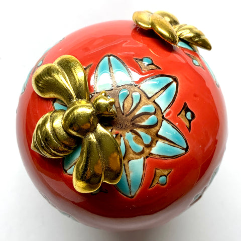 Ceramic Ball Frame with Deco Bees / Slight Imperfections (3