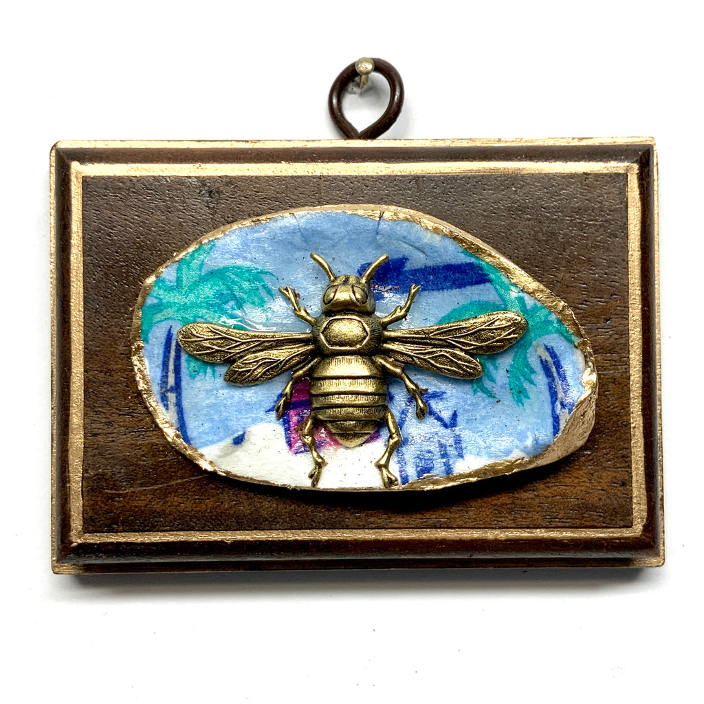 Mahogany Frame with Italian Bee on Oyster Shell (4.25” wide)