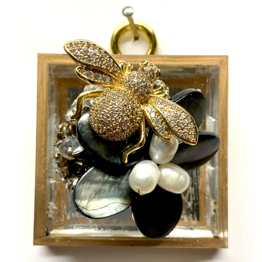 Acrylic Frame with Sparkle Bee on Brooch / Slight Imperfections (2