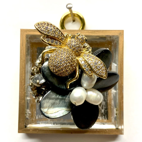 Acrylic Frame with Sparkle Bee on Brooch / Slight Imperfections (2