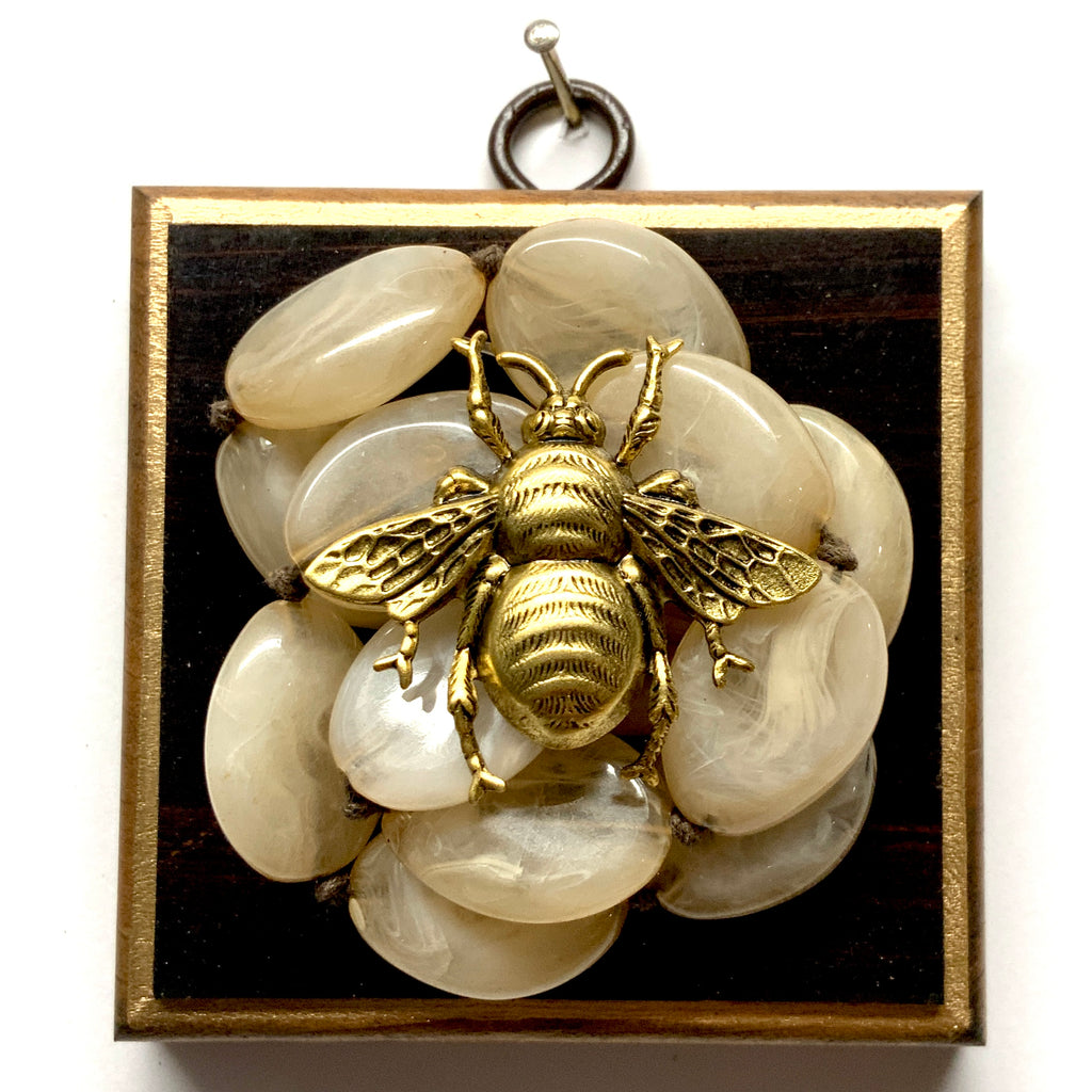 Wooden Frame with Grande Bee on Necklace (3.25