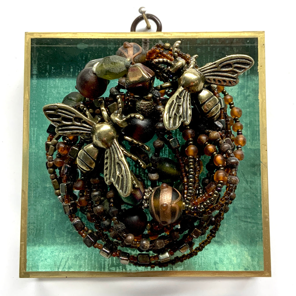 Acrylic Frame with Bees on Necklace / Slight Imperfections (4