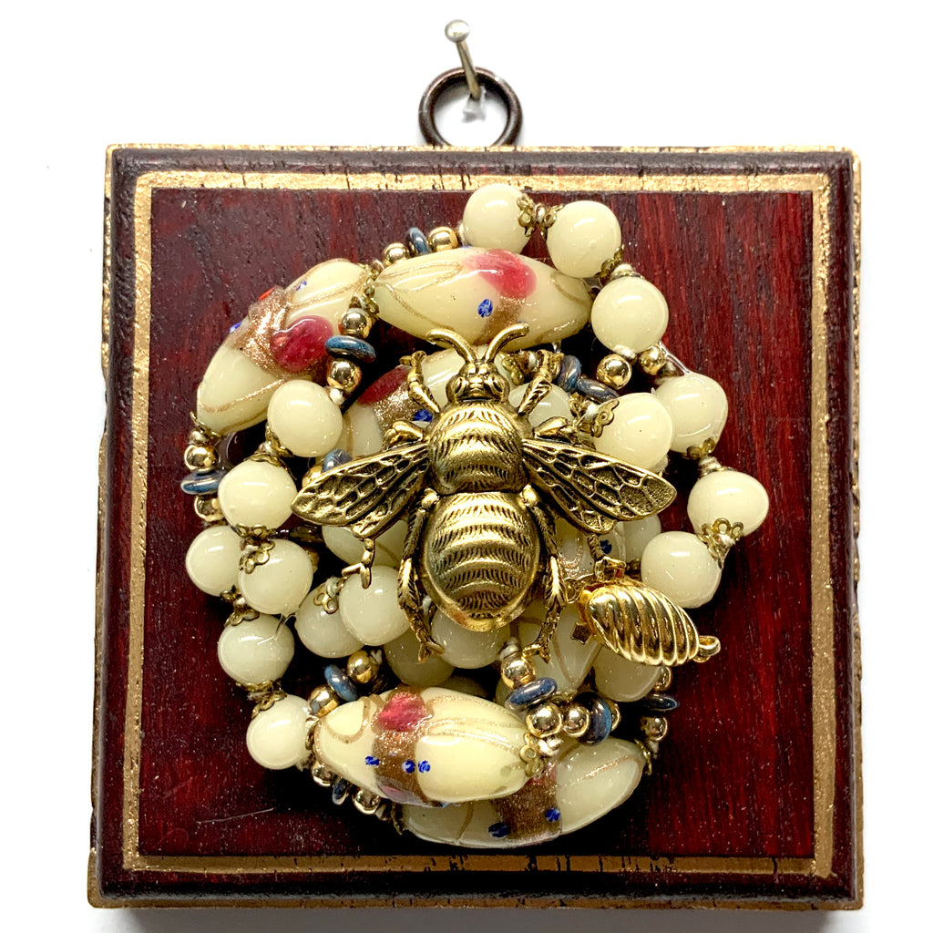 Painted Frame with Grande Bee on Necklace (4