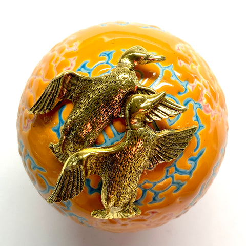 Ceramic Ball Frame with Ducks / Slight Imperfections (3