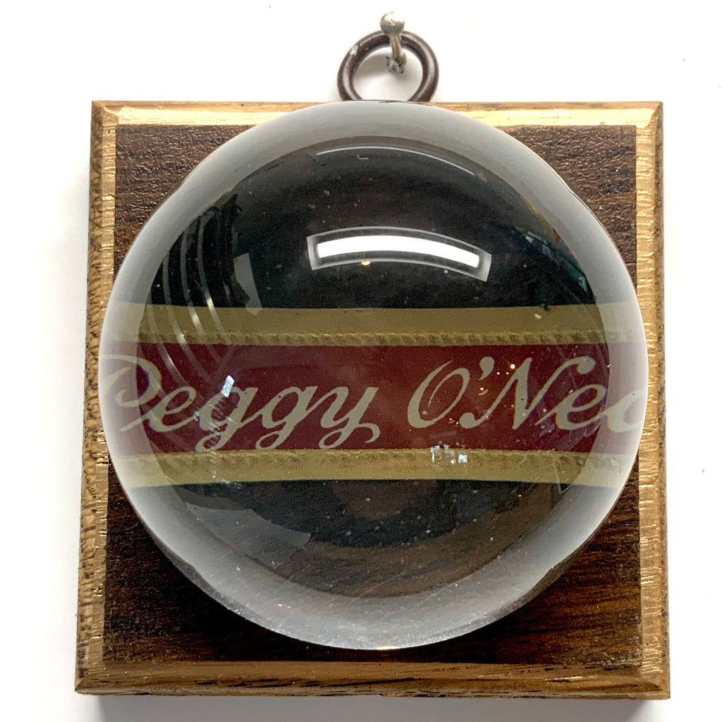Wooden Frame with Cigar Band and Acrylic Orb / Slight Imperfections (3.25