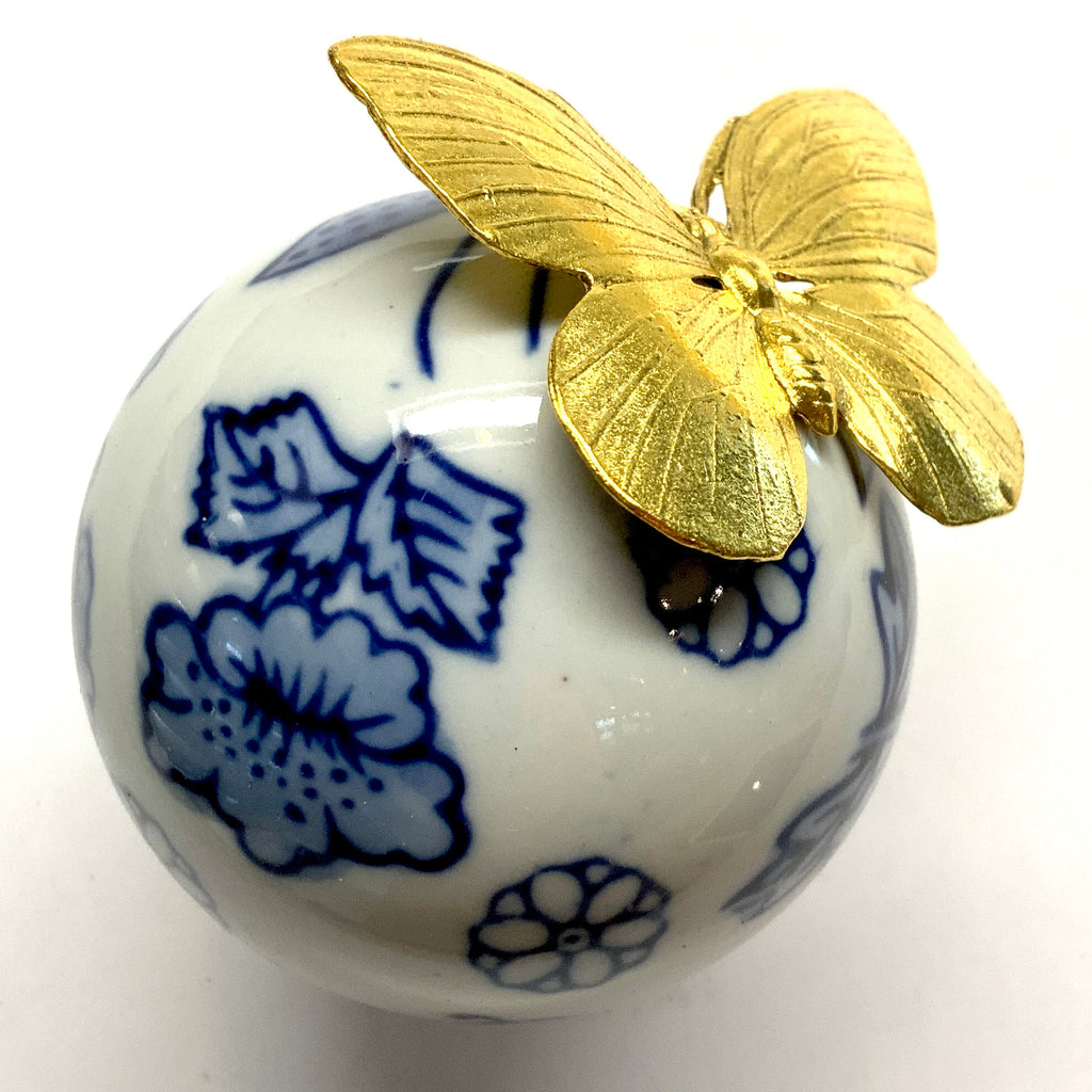 Ceramic Ball Frame with Butterfly / Slight Imperfections (2