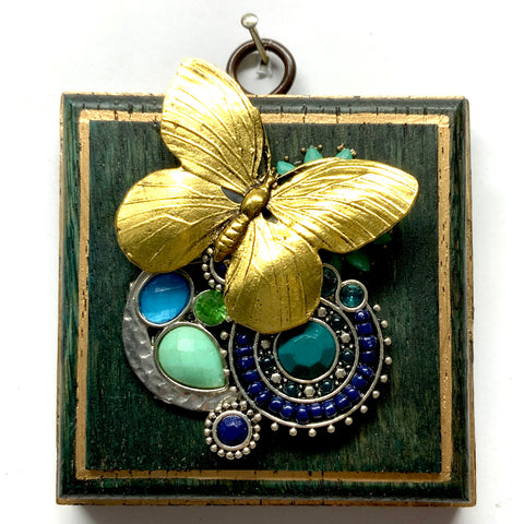 Painted Frame with Butterfly on Brooch (3.25