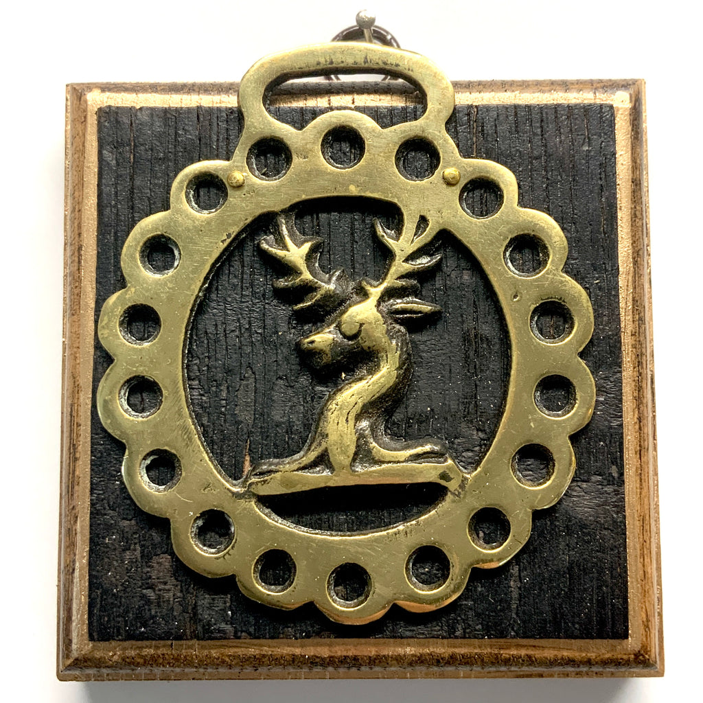 Bourbon Barrel Frame with Horse Brass (4