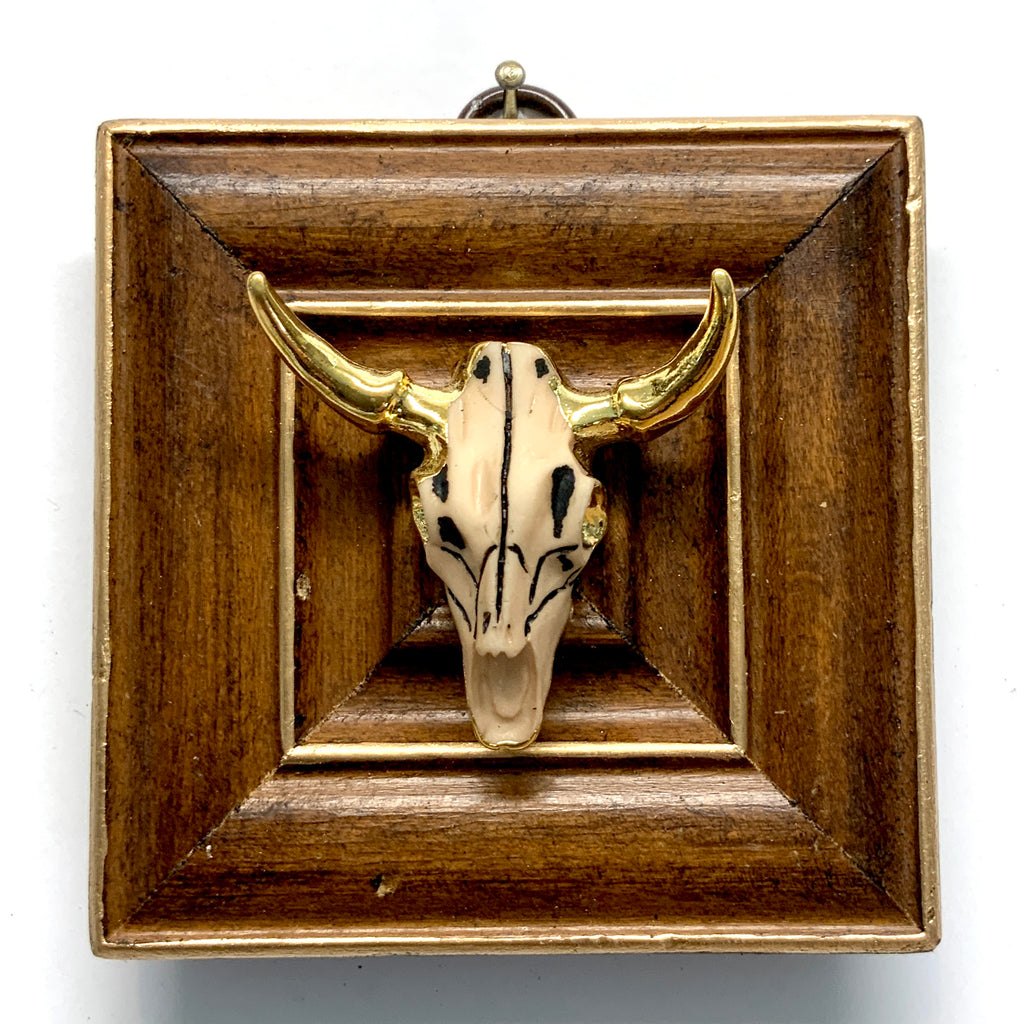 Wooden Frame with Cow Skull (3.25” wide)