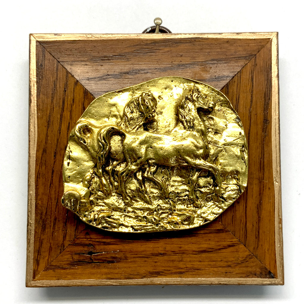 Wooden Frame with Horses (3.75” wide)
