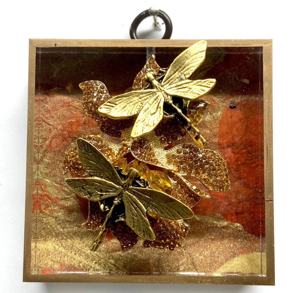 Acrylic Frame with Dragonflies on Brooch / Slight Imperfections (3