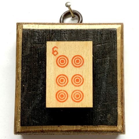 Bourbon Barrel Frame with Mahjong Tile (2.5