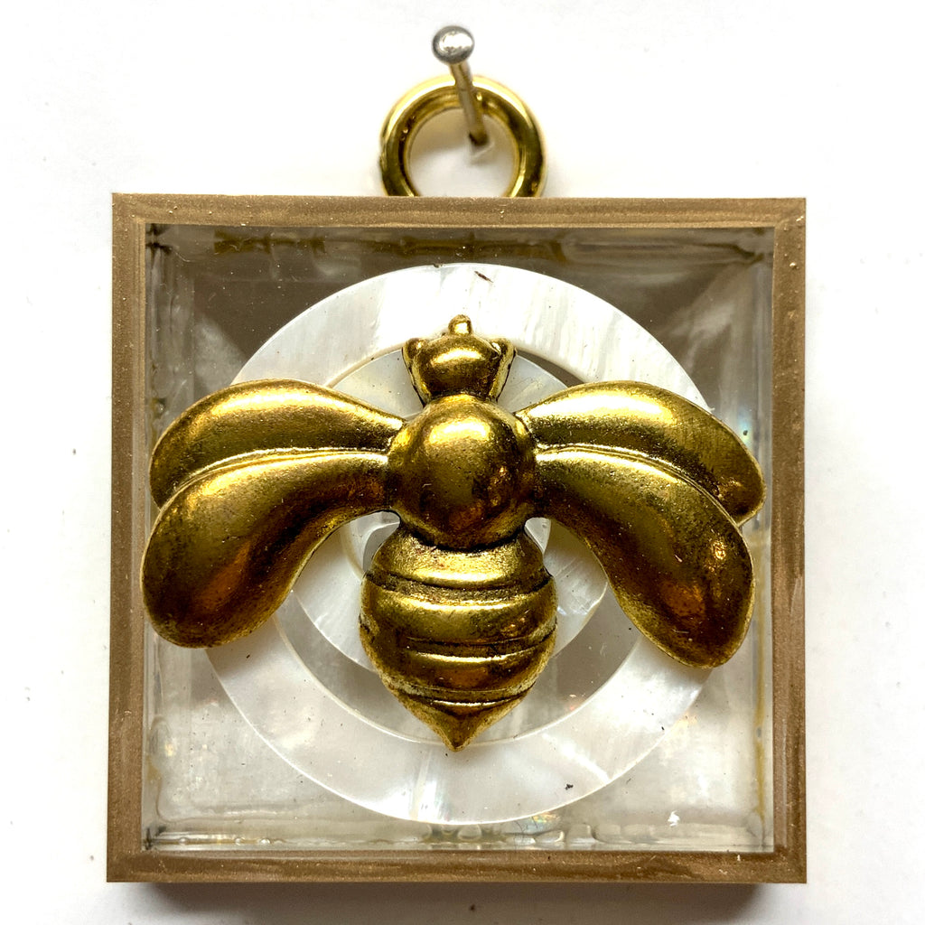 Acrylic Frame with Deco Bee on Brooch / Slight Imperfections (2