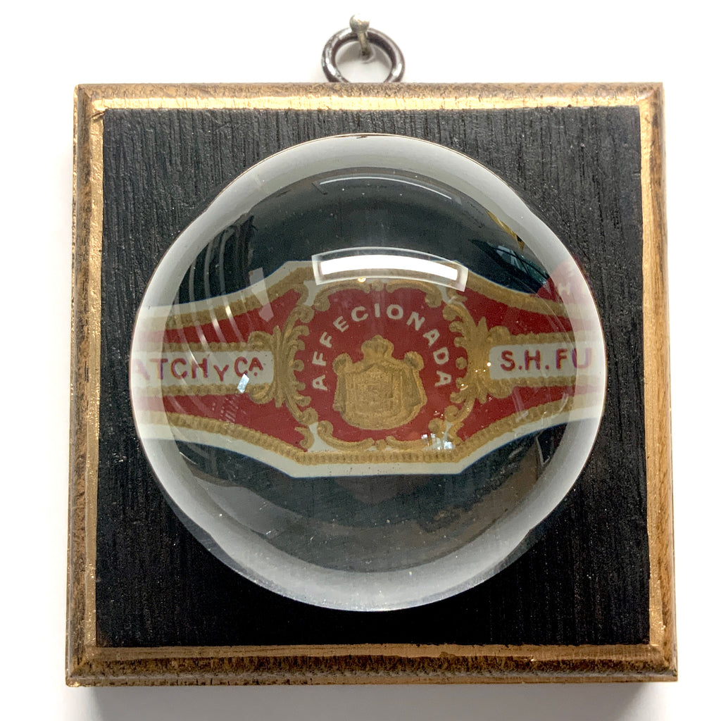 Bourbon Barrel Frame with Cigar Band and Acrylic Orb / Slight Imperfections (4