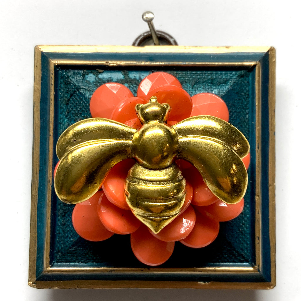 Painted Frame with Deco Bee on Brooch (2.75