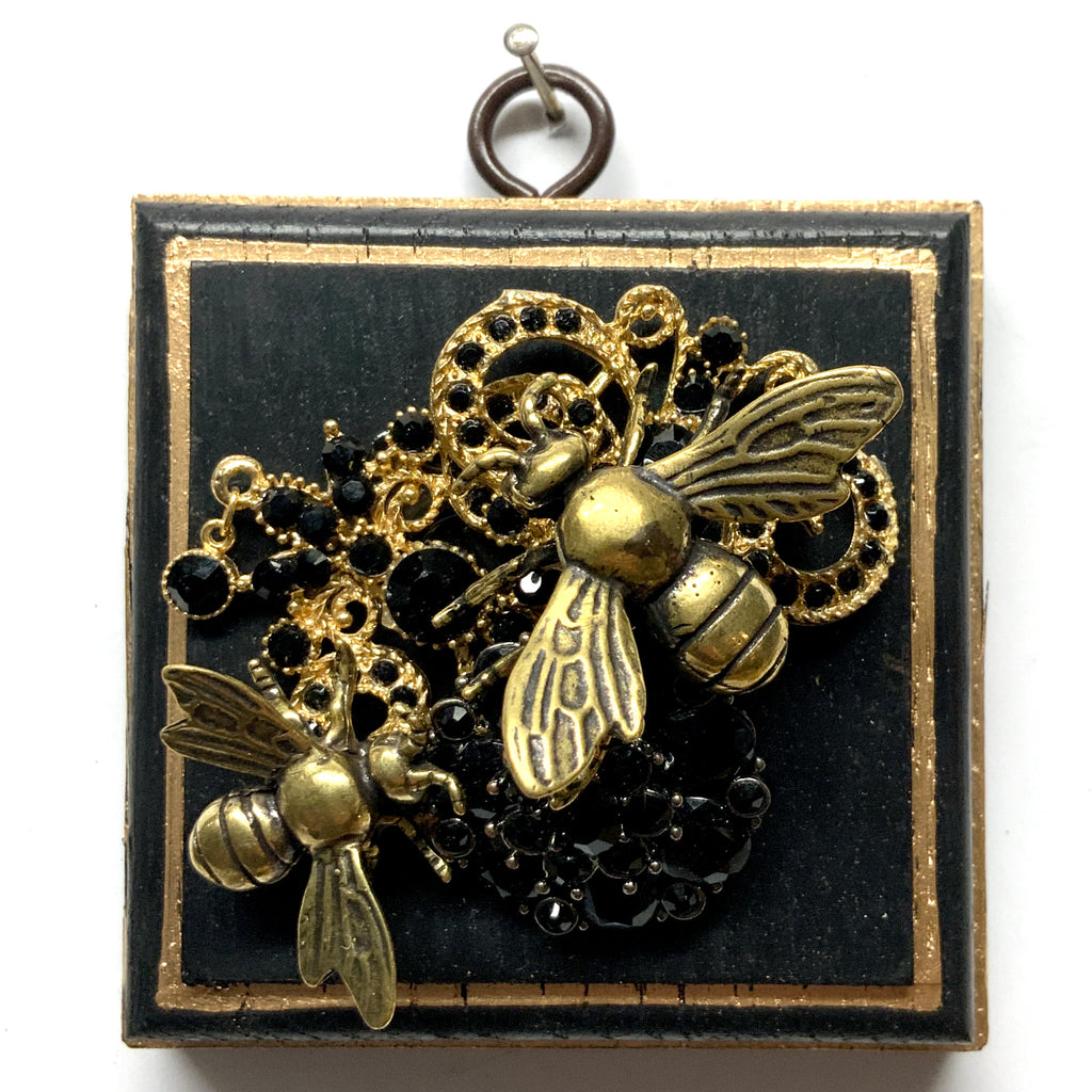 Painted Frame with Bees on Brooch (3.25
