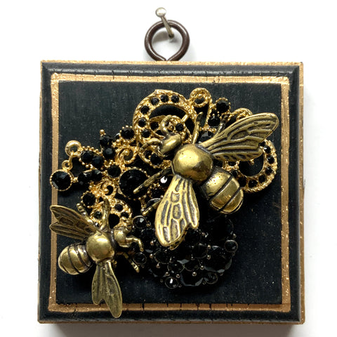 Painted Frame with Bees on Brooch (3.25