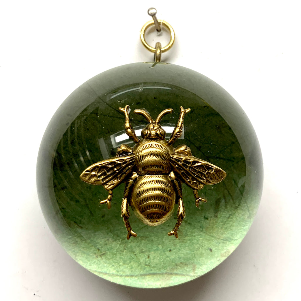 Acrylic Dome Frame with Grande Bee on Mulberry Paper / Slight Imperfections (3