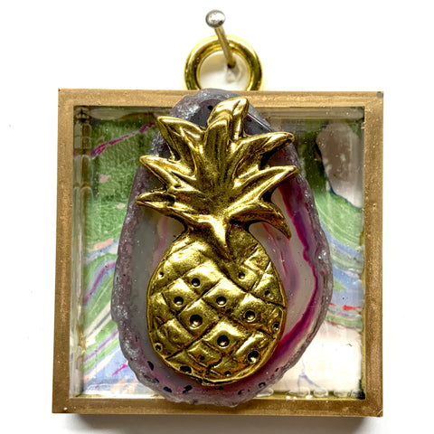 Acrylic Frame with Pineapple on Agate / Slight Imperfections (2