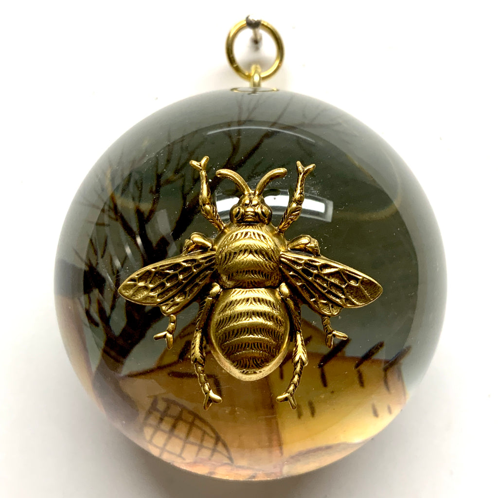 Acrylic Orb Frame with Grande Bee on Painting / Slight Imperfections (3