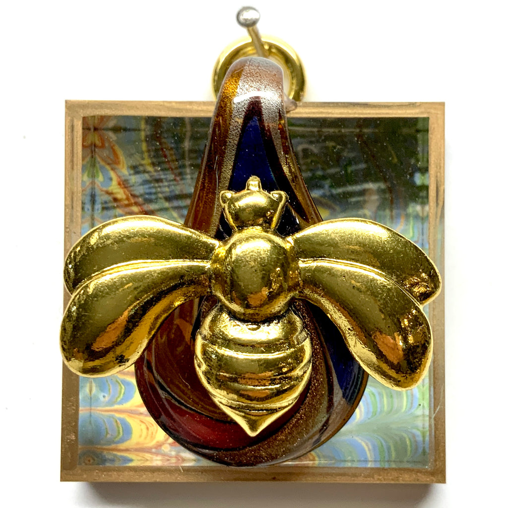 Acrylic Frame with Deco Bee on Glass / Slight Imperfections (2
