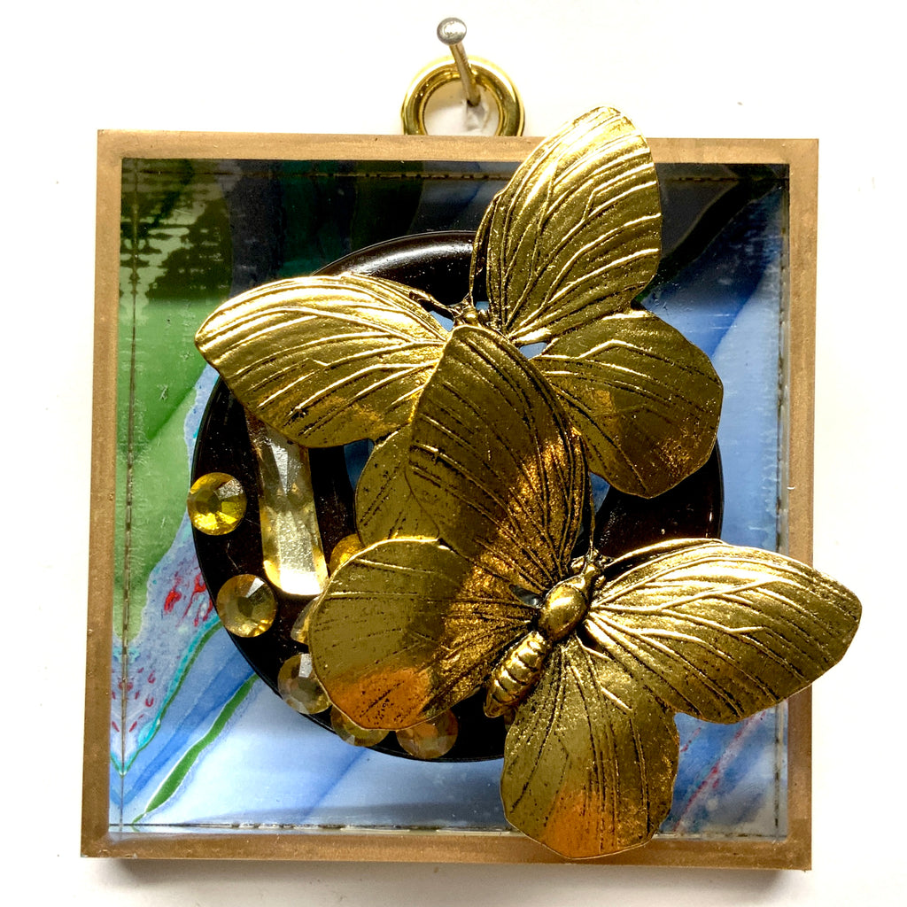 Acrylic Frame with Butterflies on Brooch / Slight Imperfections (3