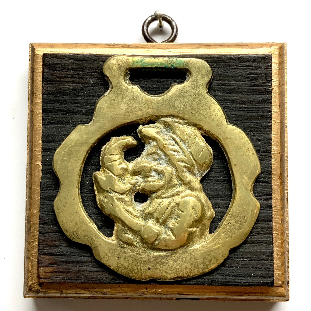 Bourbon Barrel Frame with Horse Brass (4