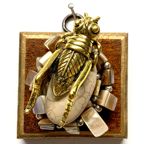Wooden Frame with Grasshopper on Necklace (2.5