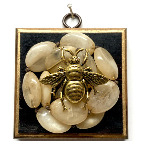 Wooden Frame with Grande Bee on Necklace (3.25